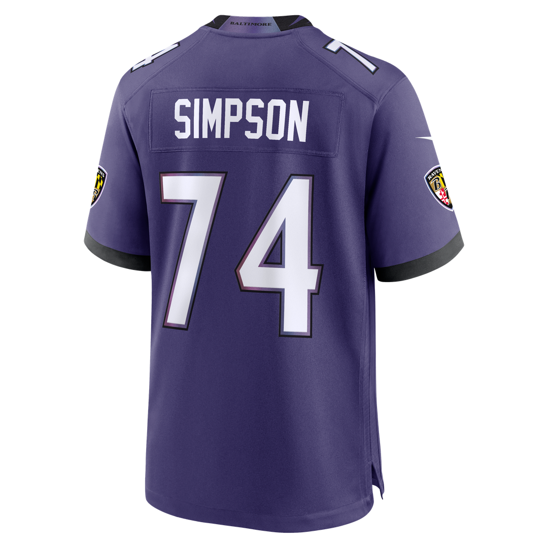Baltimore Ravens John Simpson Nike Purple Game Jersey product image 3