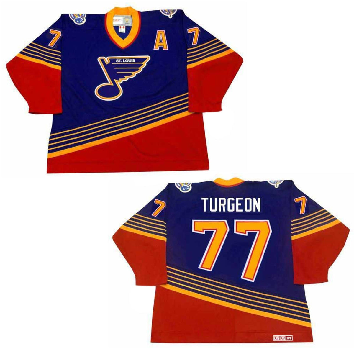 Pierre Turgeon St. Louis Blues 77 Jersey product image 2, provided for visual reference and product detail review