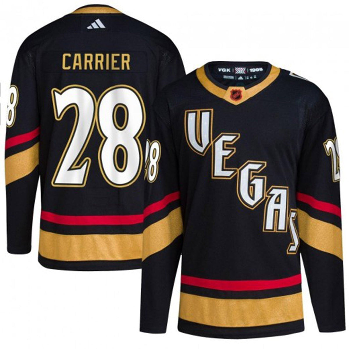 William Carrier Vegas Golden Knights 28 Jersey product image 5, provided for visual reference and product detail review