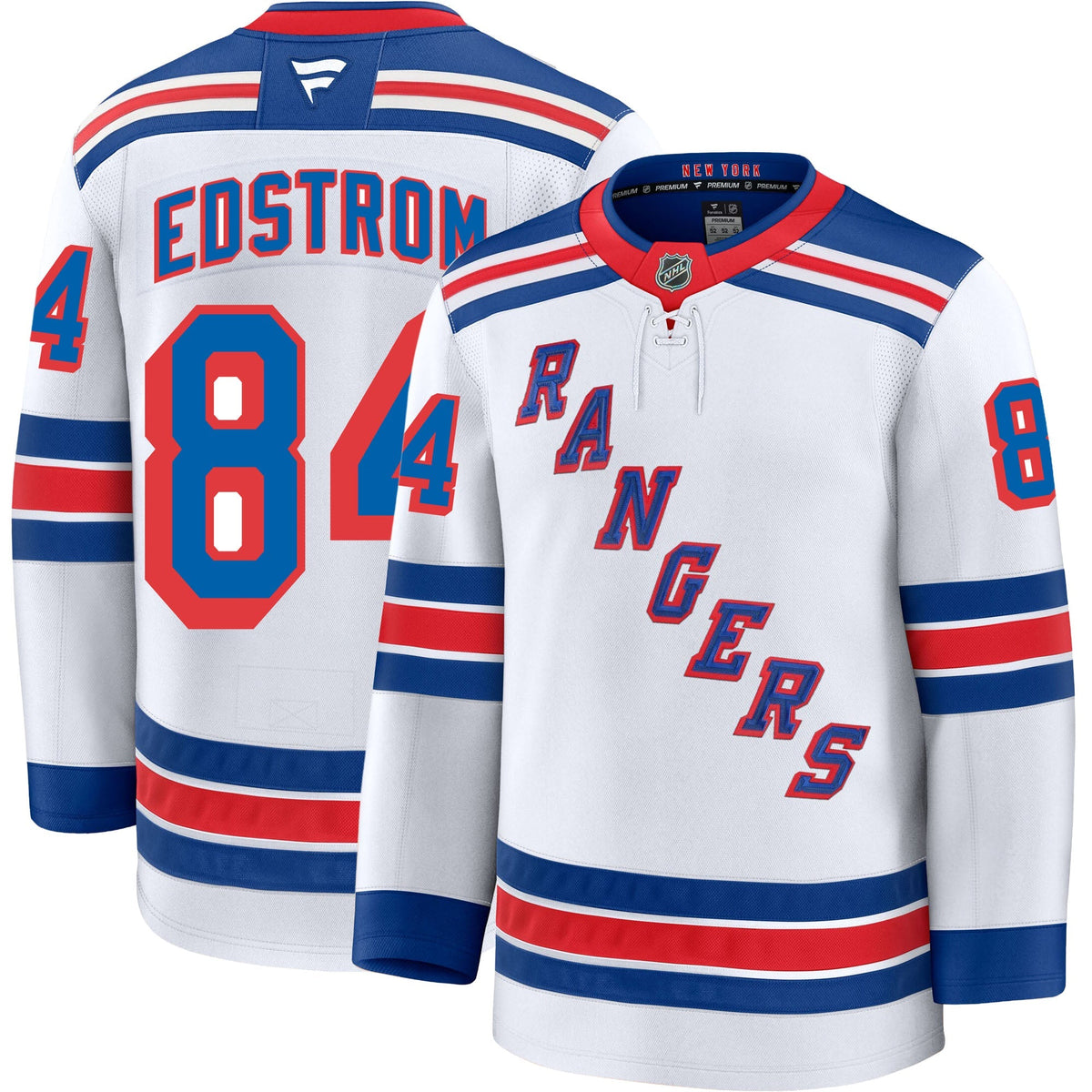 Adam Edstrom New York Rangers Fanatics Premium Away Jersey product image 2, provided for visual reference and product detail
