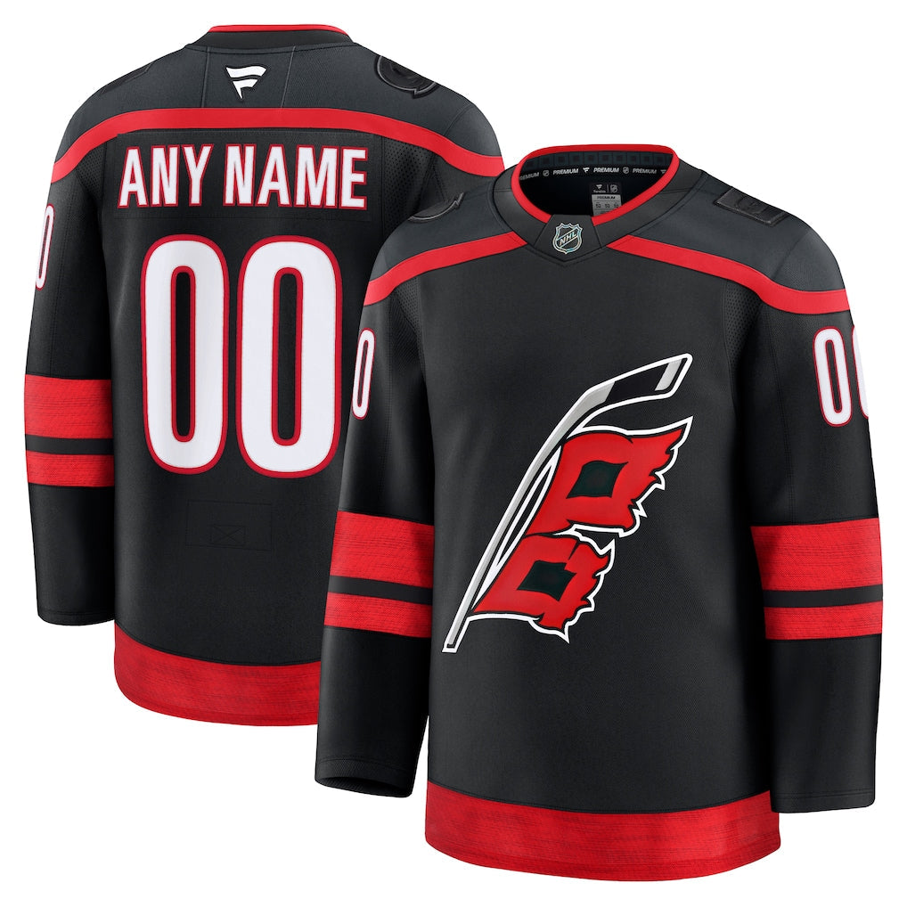Custom Carolina Hurricanes Home Premium Jersey - Black product image 1, provided for visual reference and product detail