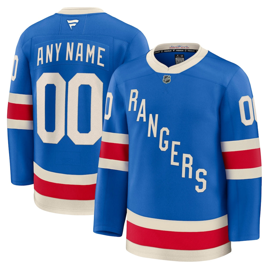Custom New York Rangers Centennial Premium Jersey - Blue product image 1, provided for visual reference and product detail