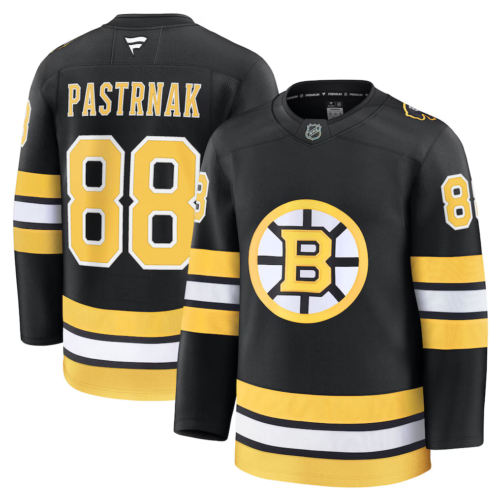 David Pastrnak Boston Bruins Home Jersey - Black product image 1, provided for visual reference and product detail review