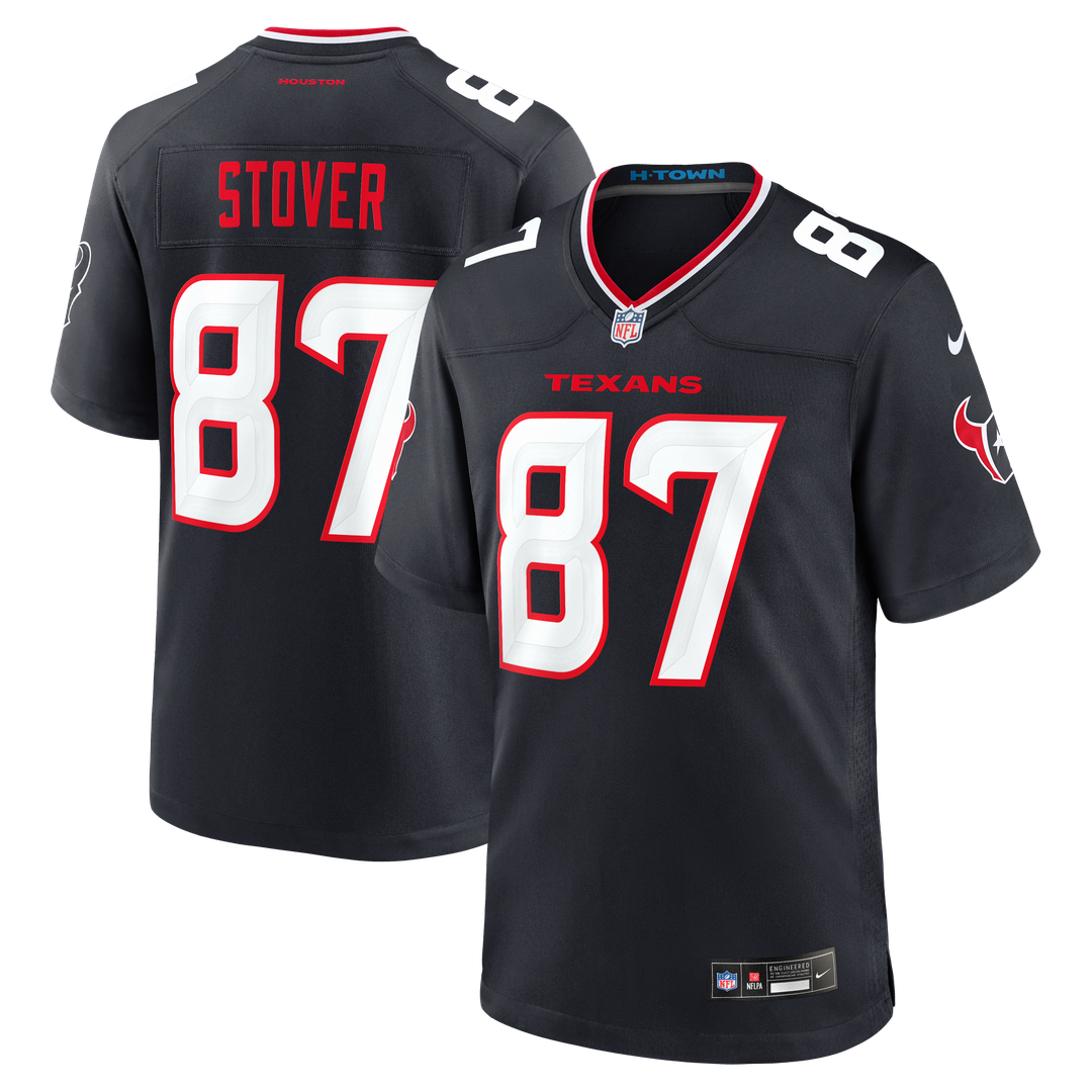 Men's Houston Texans Cade Stover Nike Navy Game Jersey product image 1