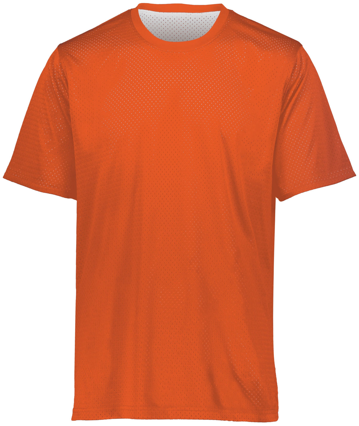 Augusta Youth S/S Mesh Reversible Jersey - Orange/White product image 1, provided for visual reference and product detail