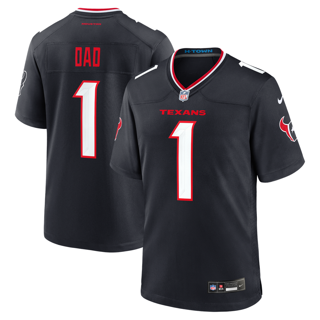 Men's Houston Texans Nike Navy #1 Dad Game Jersey product image 1