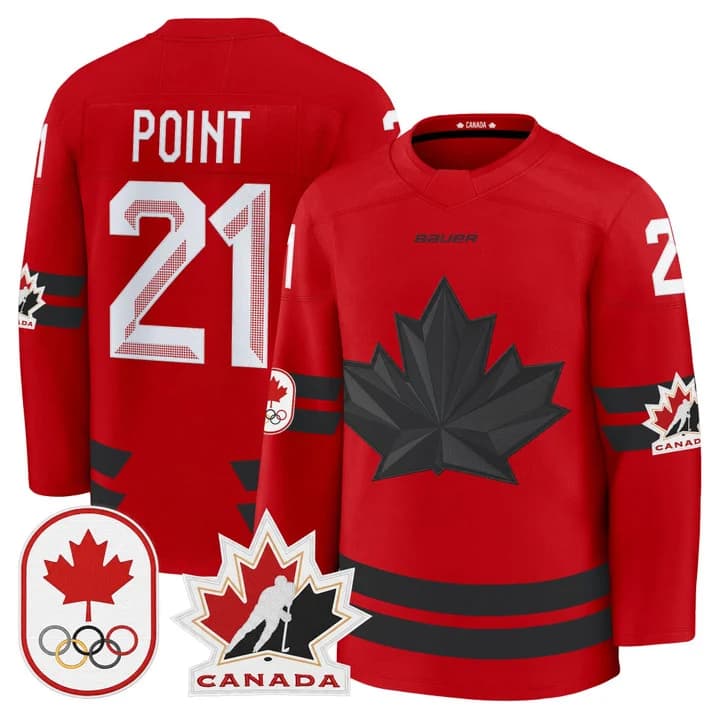 Brayden Point Canada 2026 Olympic Jersey - Red product image 1, provided for visual reference and product detail review