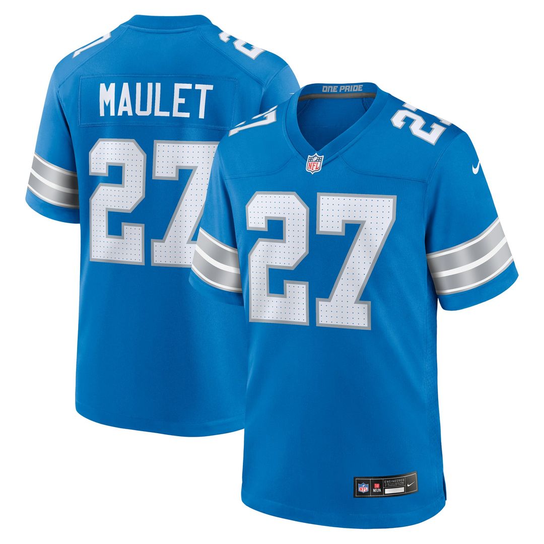 Men's Detroit Lions Arthur Maulet Nike Blue Team Game Jersey product image 1