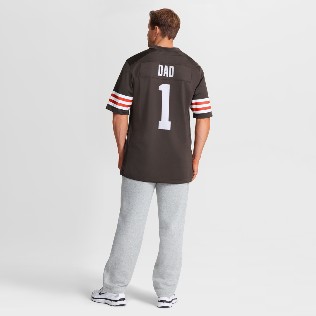 Men's Cleveland Browns Number 1 Dad Nike Brown Game Jersey product image 8