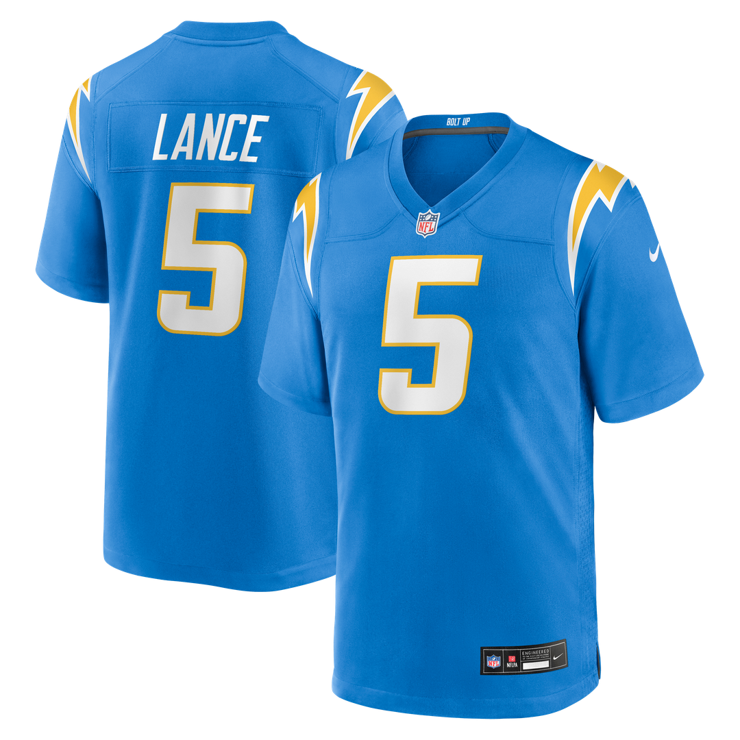 Los Angeles Chargers Trey Lance Nike Powder Blue Game Jersey product image 1
