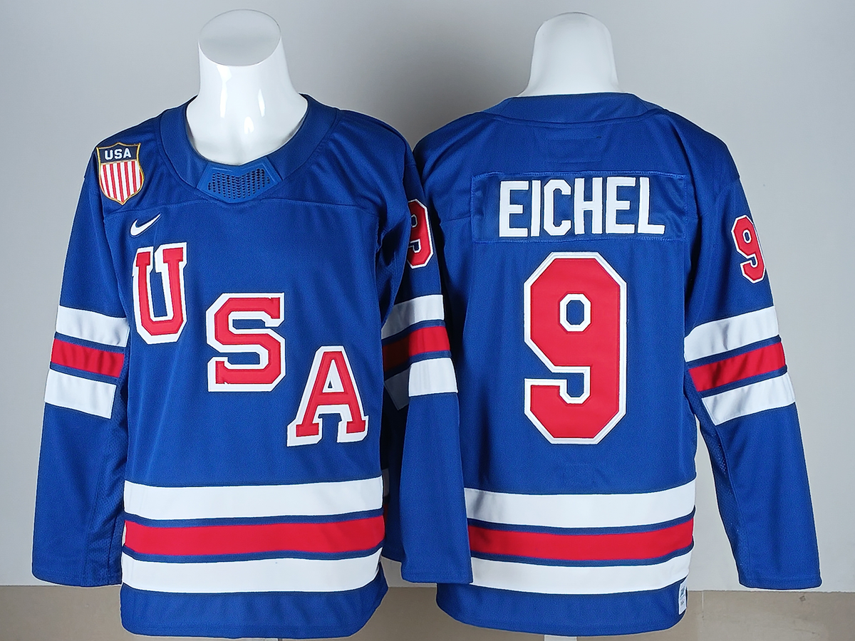 Jack Eichel USA 2026 Olympic Home Jersey - Royal product image 2, provided for visual reference and product detail review