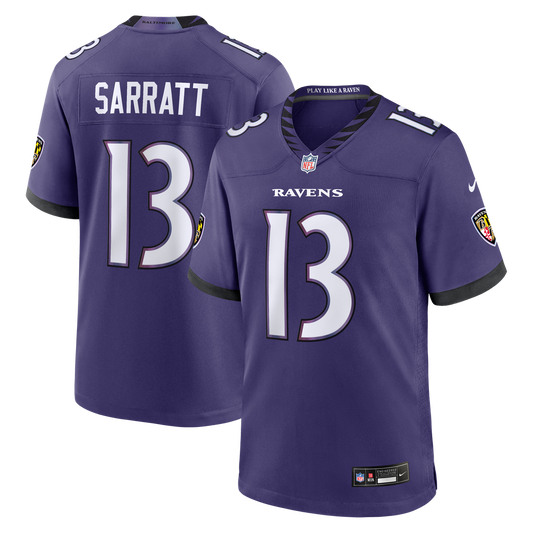 Men's Baltimore Ravens Elijah Sarratt Nike Purple Team Game product image 1