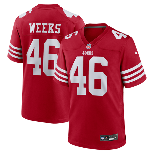 San Francisco 49ers Jon Weeks Nike Scarlet Game Jersey product image 1