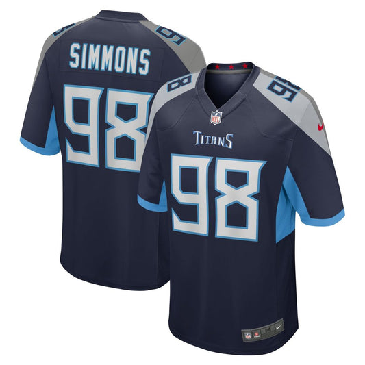 Men's Tennessee Titans Jeffery Simmons Nike Navy Game Jersey product image 1