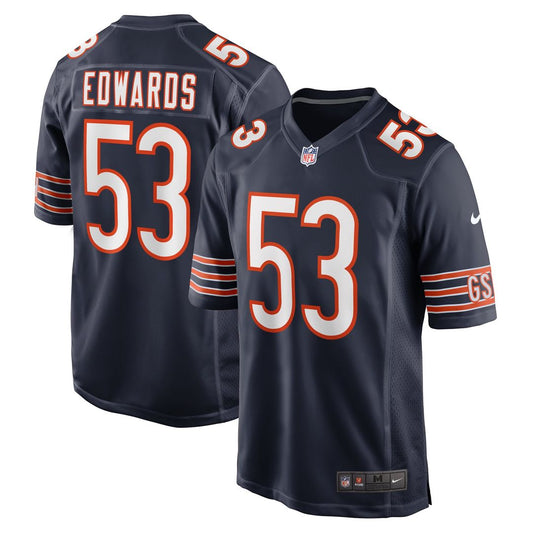 Men's Chicago Bears TJ Edwards Nike Navy Game Player Jersey product image 1