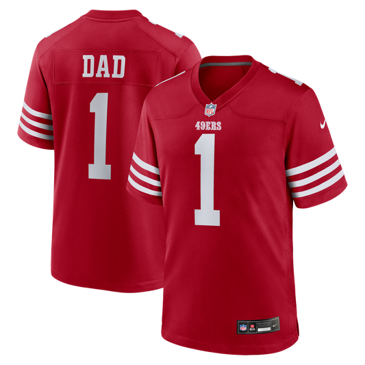 Men's San Francisco 49ers Number 1 Dad Nike Scarlet Game product image 1