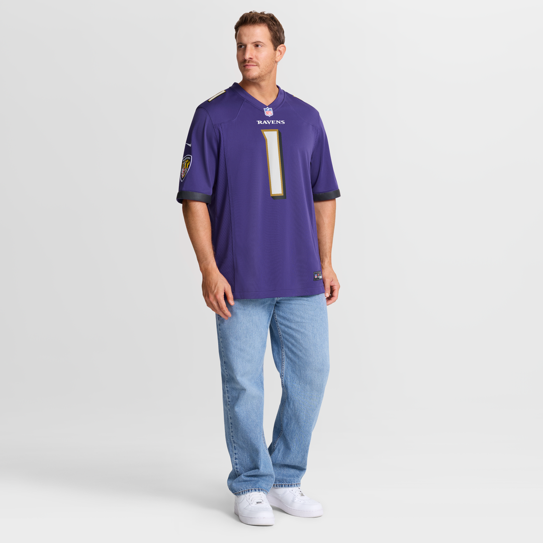 Baltimore Ravens Number 1 Dad Nike Purple Game Jersey product image 7