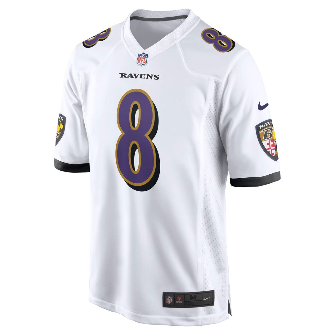 Men's Baltimore Ravens Lamar Jackson Nike White Game Jersey product image 5