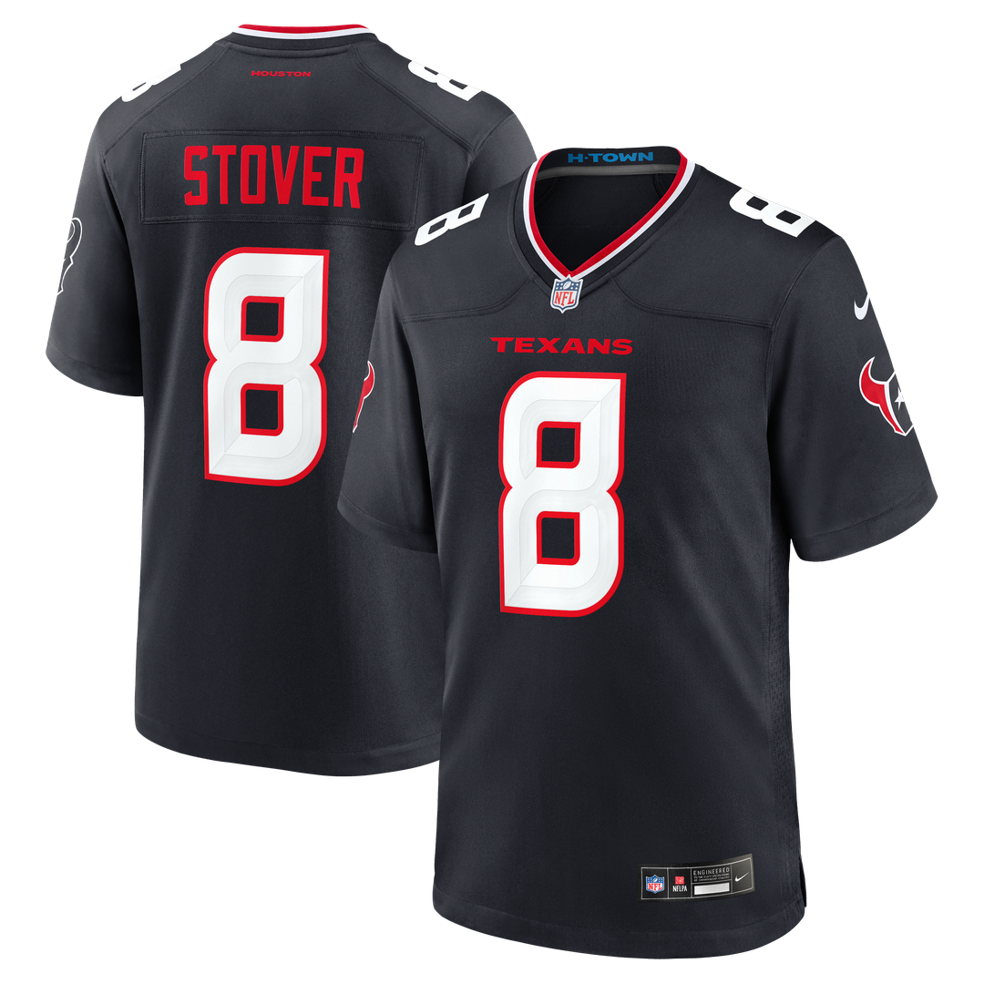 Men's Houston Texans Cade Stover Nike Navy Team Game Jersey product image 1