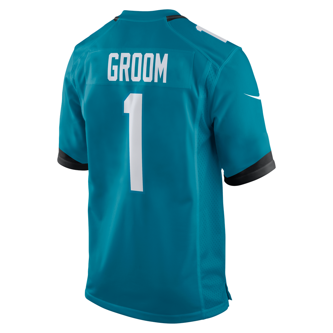 Jacksonville Jaguars Number 1 Groom Nike Teal Game Jersey product image 3