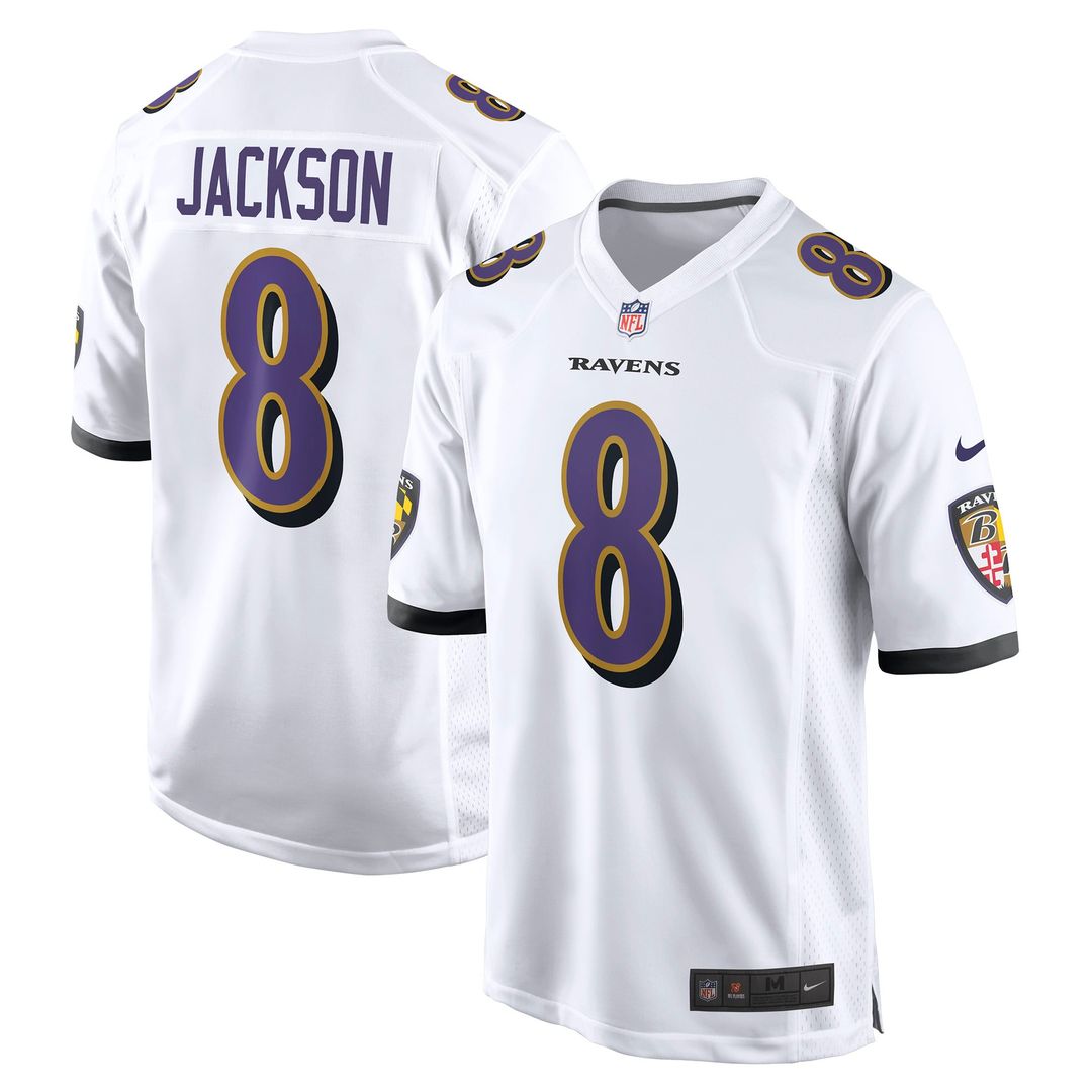 Men's Baltimore Ravens Lamar Jackson Nike White Game Jersey product image 4