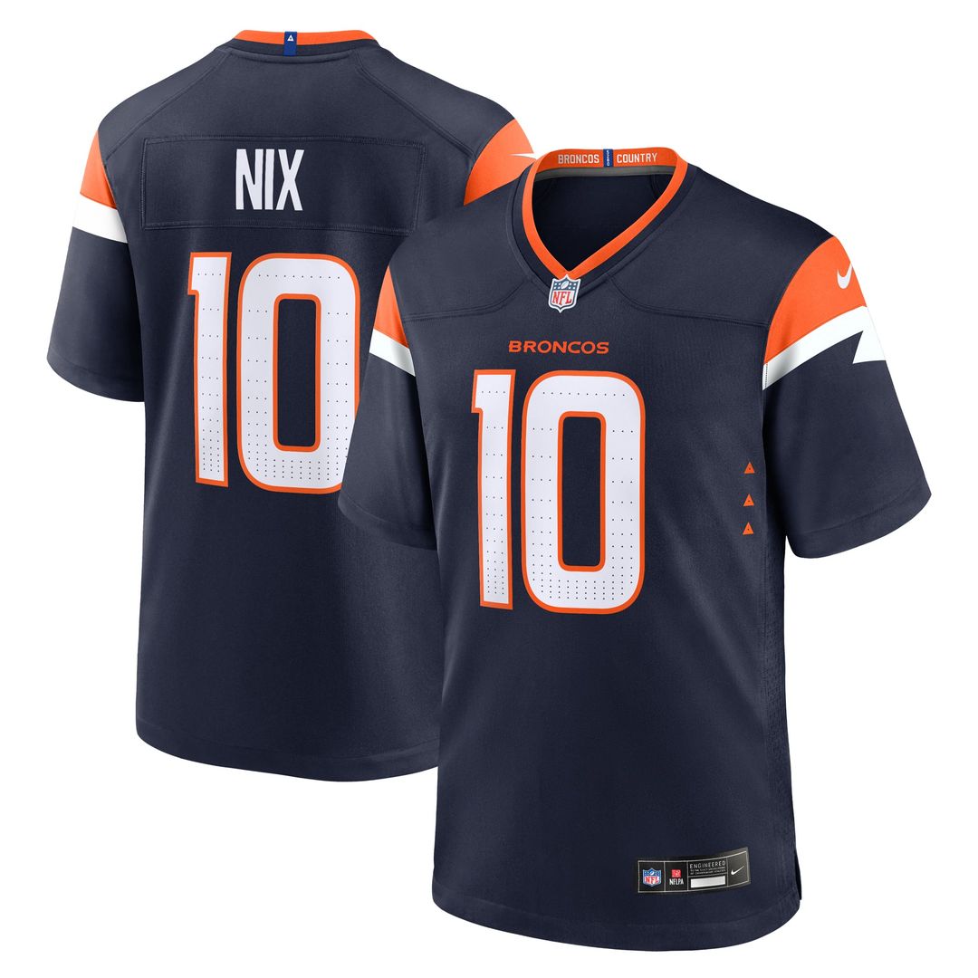 Men's Denver Broncos Bo Nix Nike Navy Alternate Game Jersey product image 1