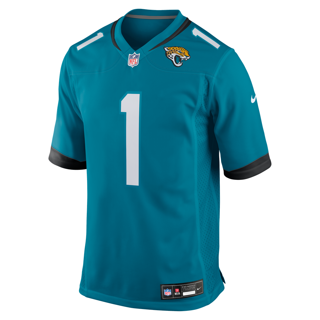 Jacksonville Jaguars Number 1 Groom Nike Teal Game Jersey product image 2