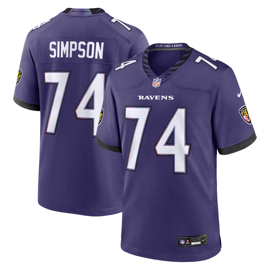 Baltimore Ravens John Simpson Nike Purple Game Jersey product image 1