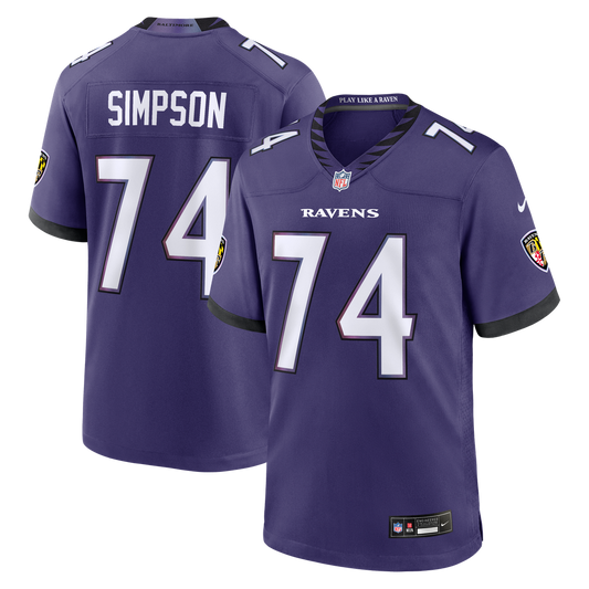 Baltimore Ravens John Simpson Nike Purple Game Jersey product image 1