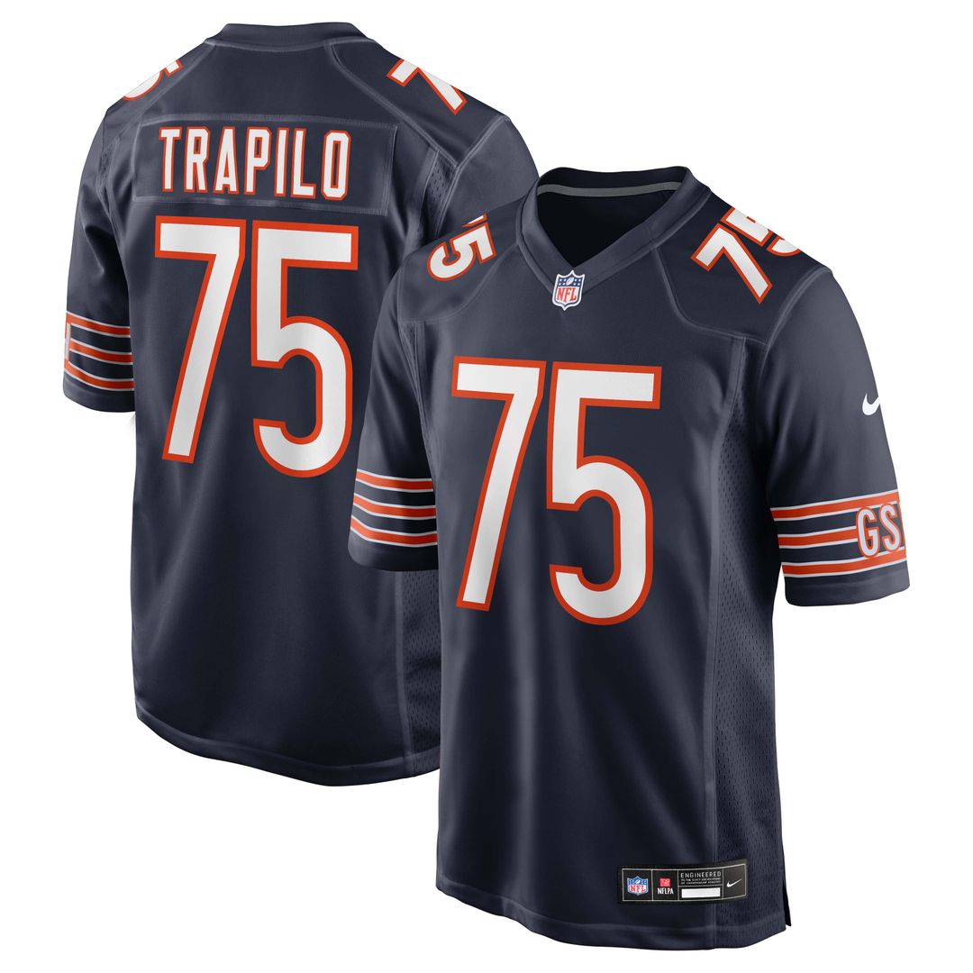 Men's Chicago Bears Ozzy Trapilo Nike Navy Team Game Jersey product image 1