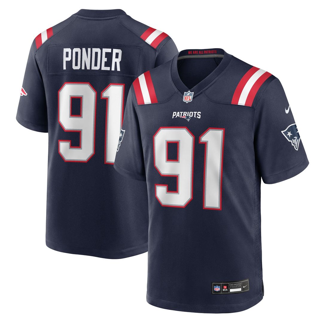 New England Patriots Elijah Ponder Nike Navy Game Jersey product image 1