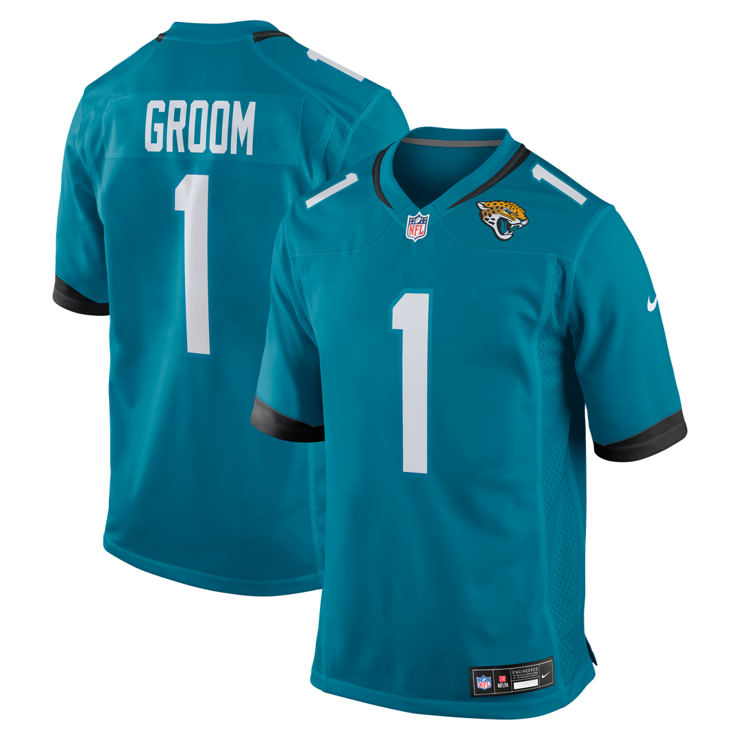 Jacksonville Jaguars Number 1 Groom Nike Teal Game Jersey product image 1