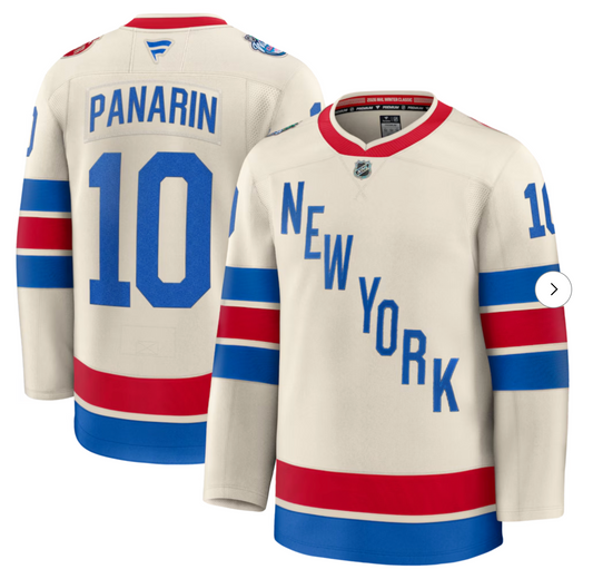 Artemi Panarin New York Rangers 2026 NHL Winter Classic Premium Jersey - Beige product image 1, provided for visual