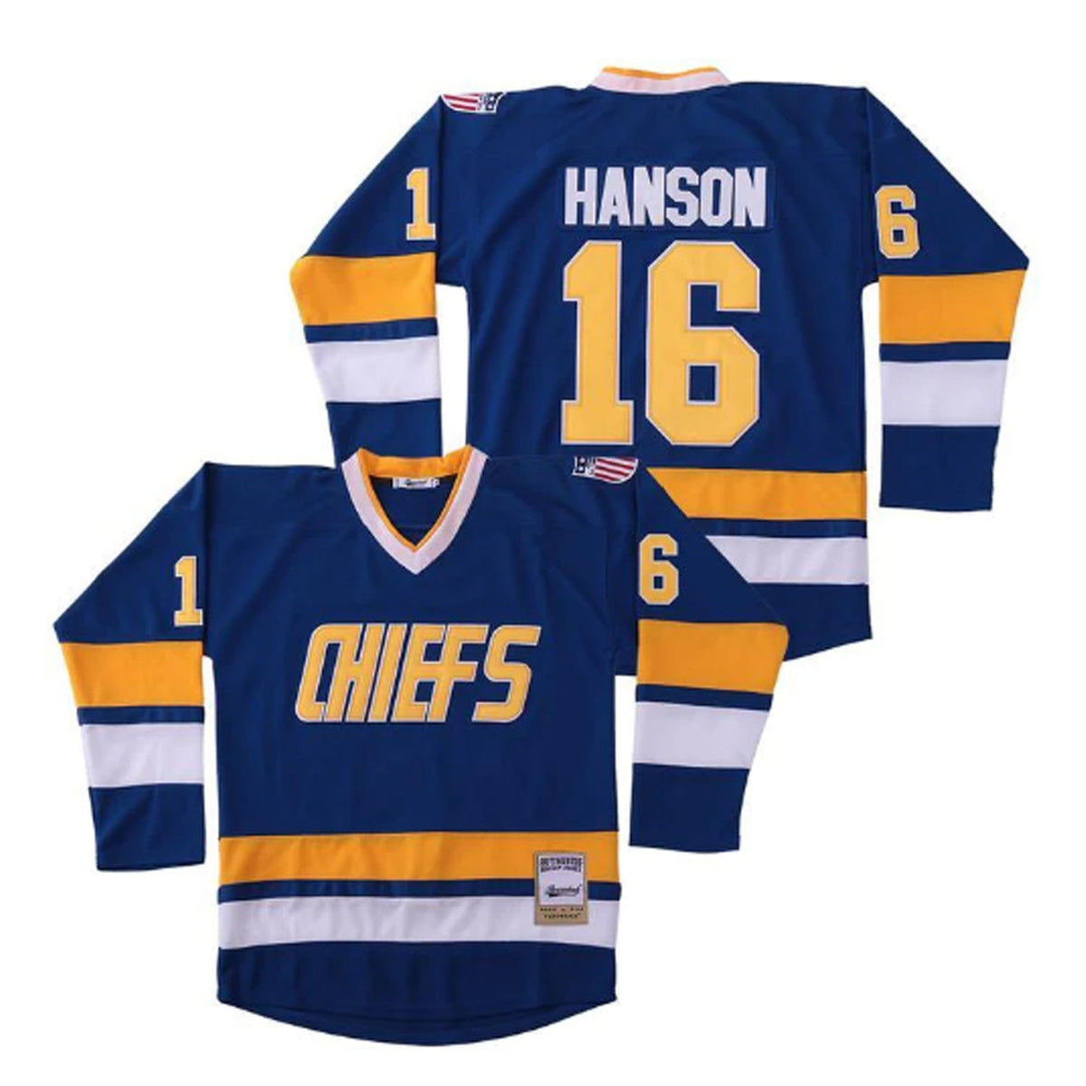 Charleston Chiefs Hanson Brothers Slapshot Hockey 16 Jersey product image 1, provided for visual reference and product