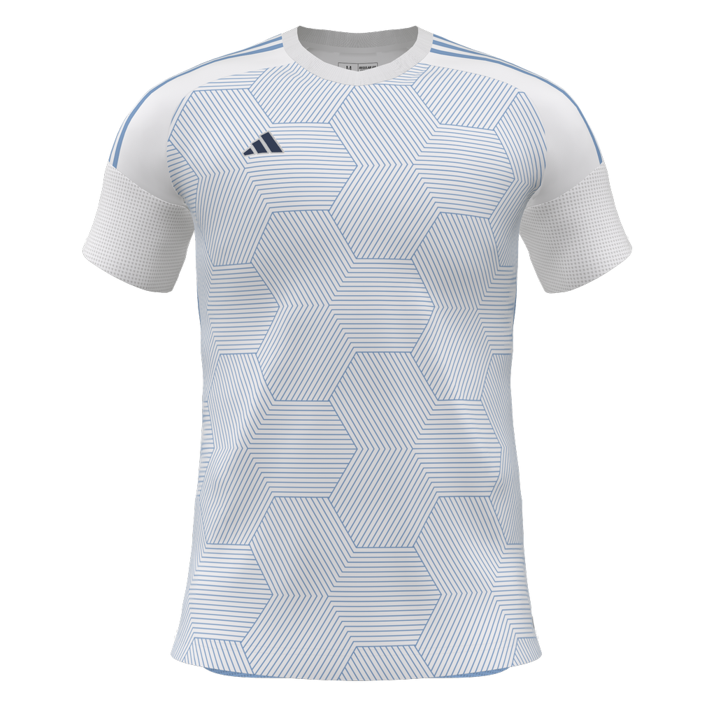 adidas Competition 25 Custom Jersey (EBU) - White product image 1, provided for visual reference and product detail review
