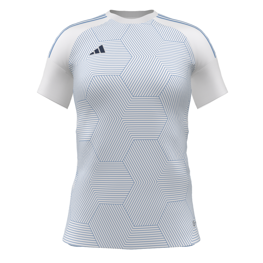 adidas Women Competition 25 Custom Jersey (EBU) - White product image 1, provided for visual reference and product detail