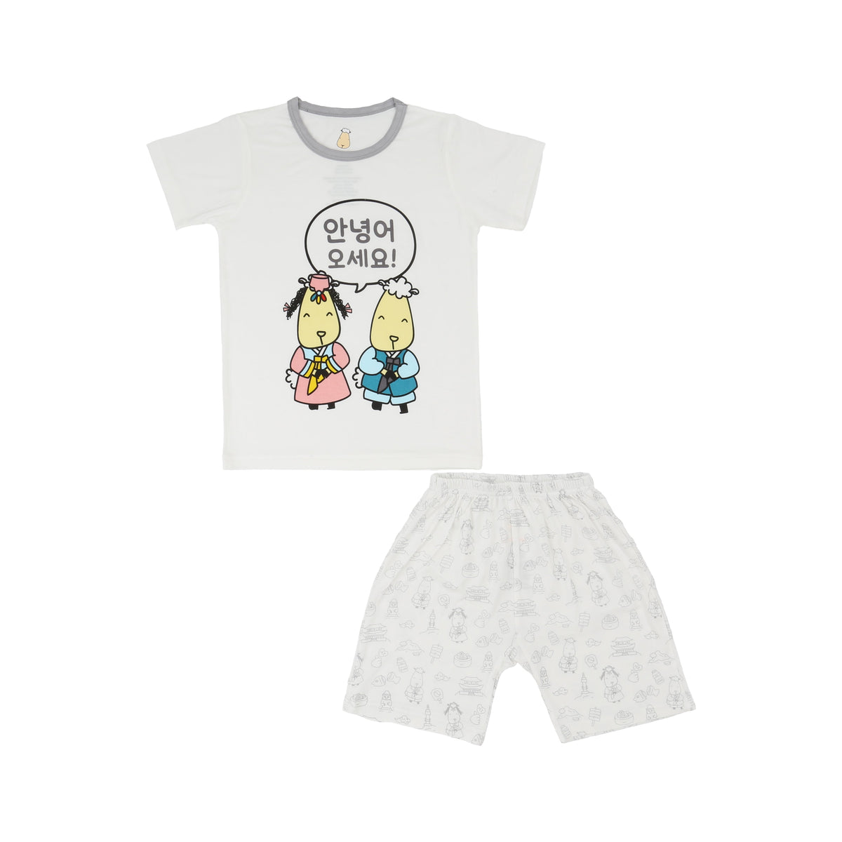 Short Sleeve Shirt K04 White + K03 White