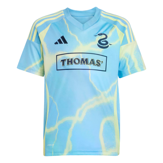 Adidas Philadelphia Union 25/26 Away Youth Jersey product image 1, provided for visual reference and product detail review