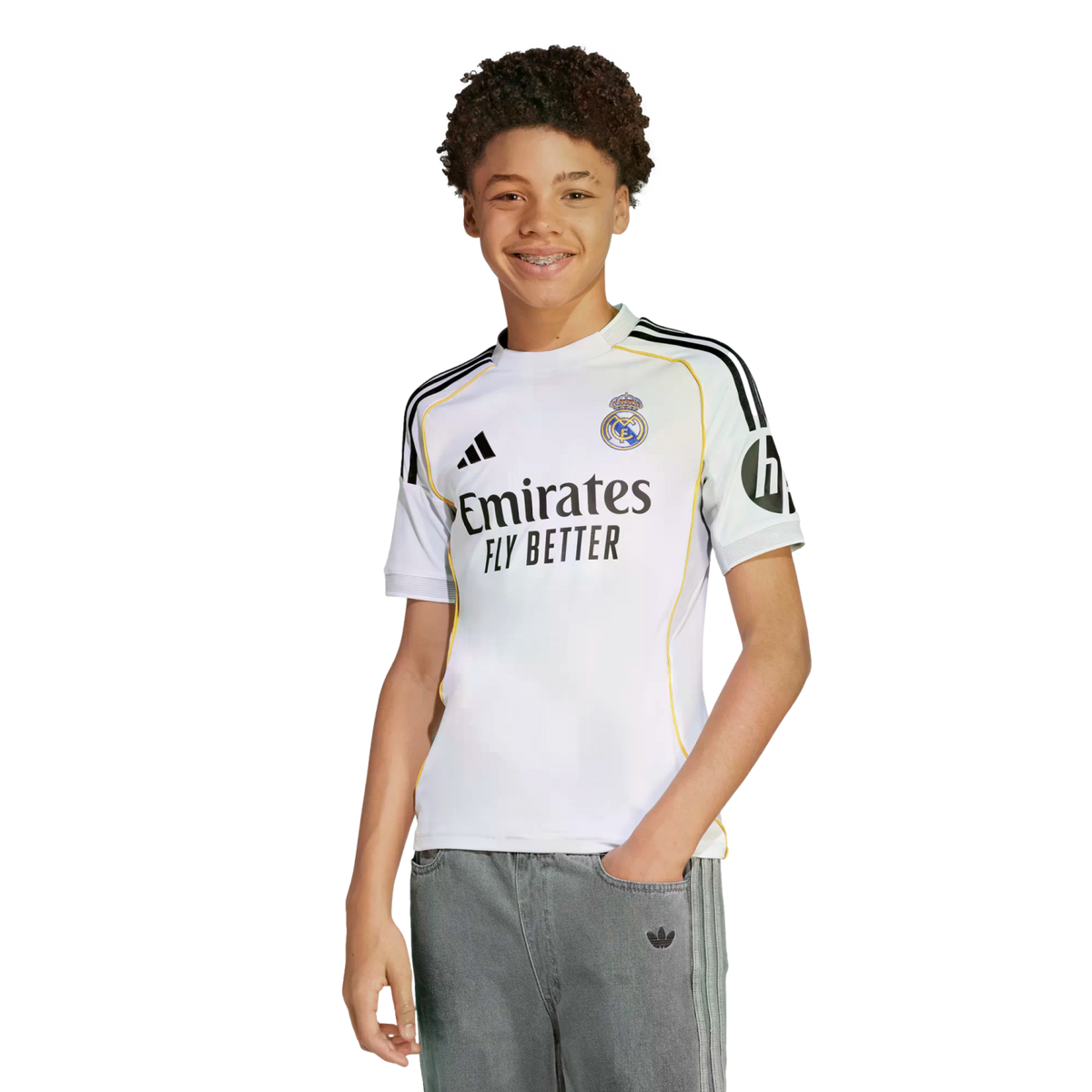 Adidas Real Madrid 25/26 Youth Home Jersey product image 3, provided for visual reference and product detail review