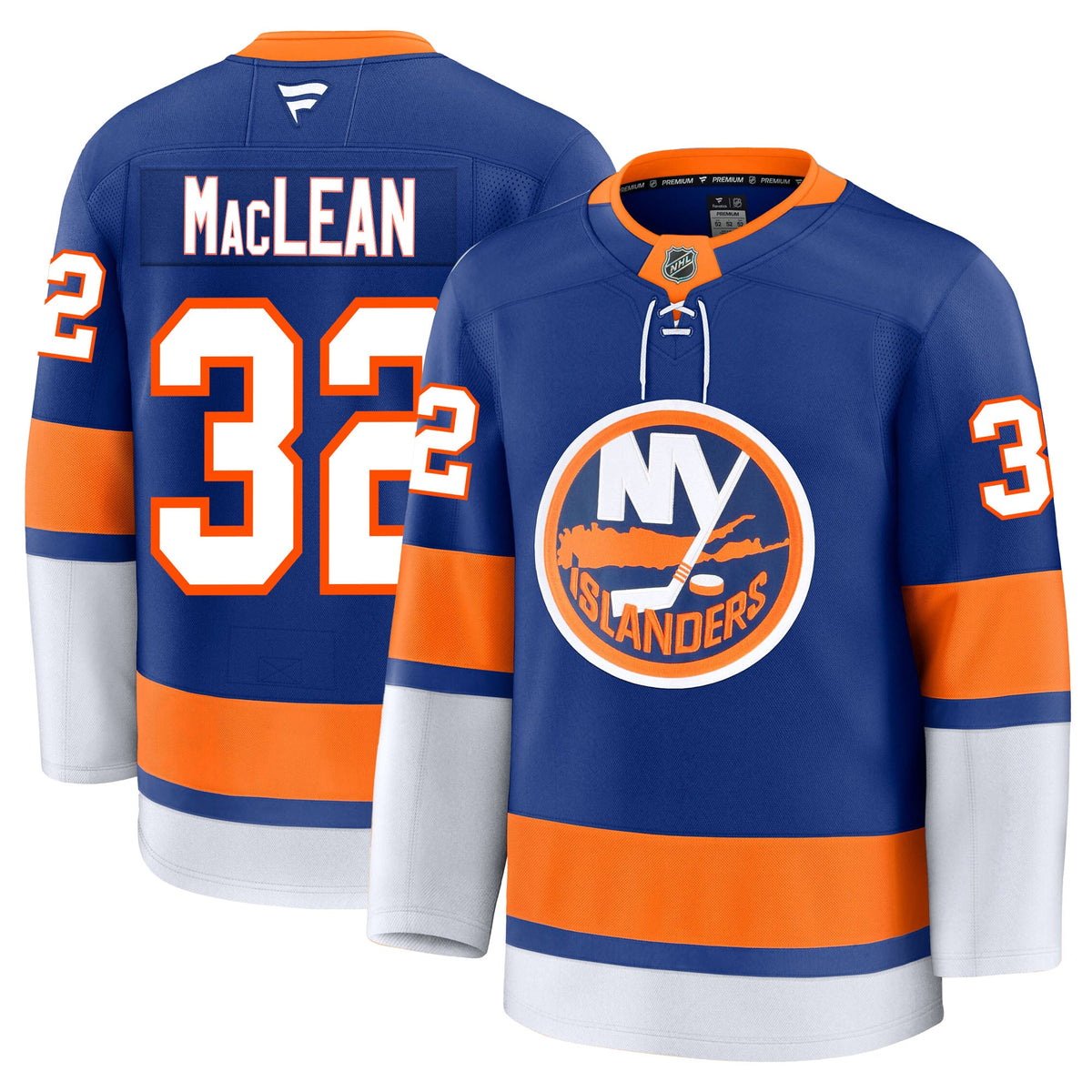 Kyle Maclean New York Islanders Fanatics Premium Home Jersey product image 3, provided for visual reference and product