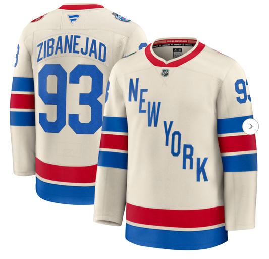 Mika Zibanejad New York Rangers 2026 NHL Winter Classic Premium Jersey - Beige product image 1, provided for visual