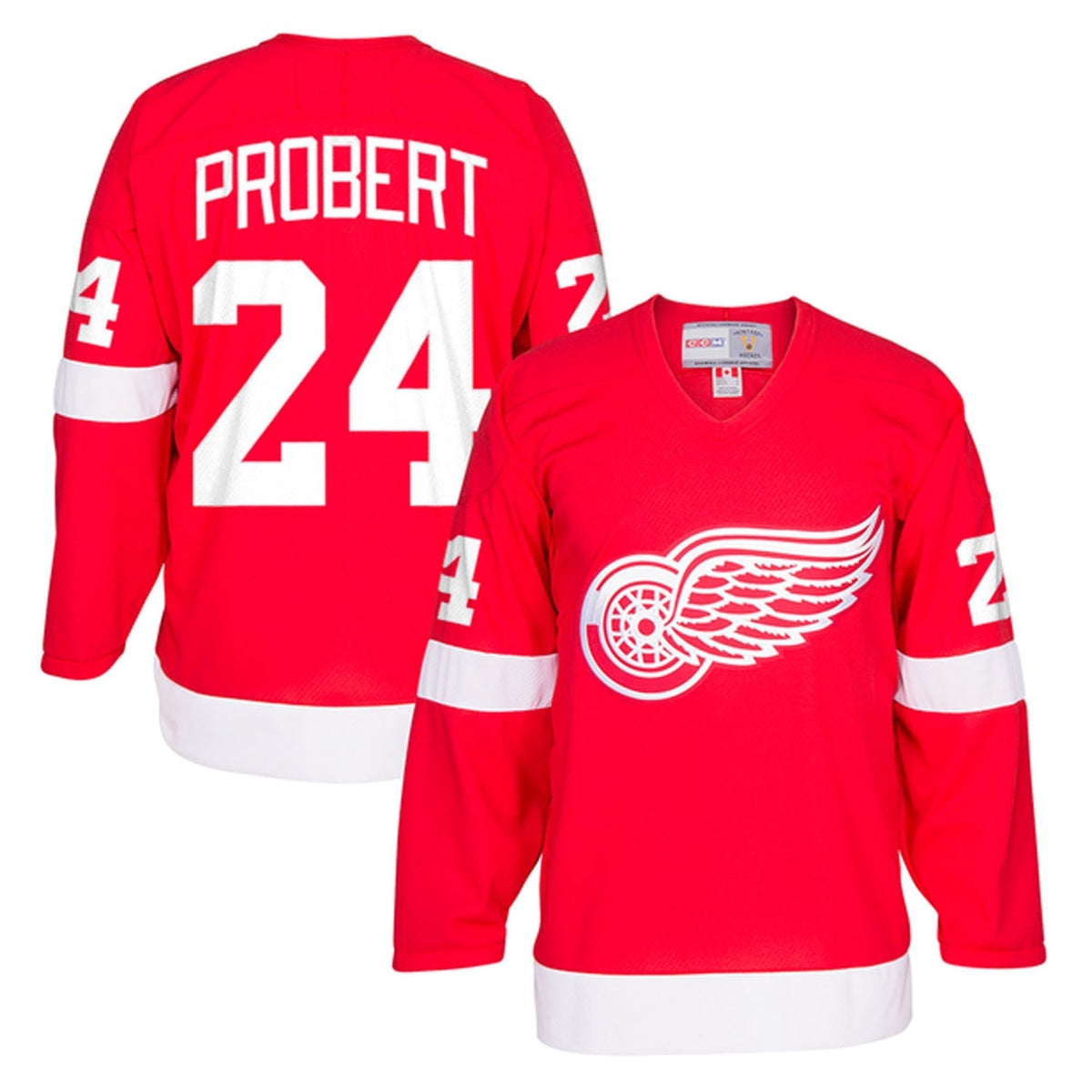Bob Probert Detroit Red Wings 24 Jersey product image 2, provided for visual reference and product detail review