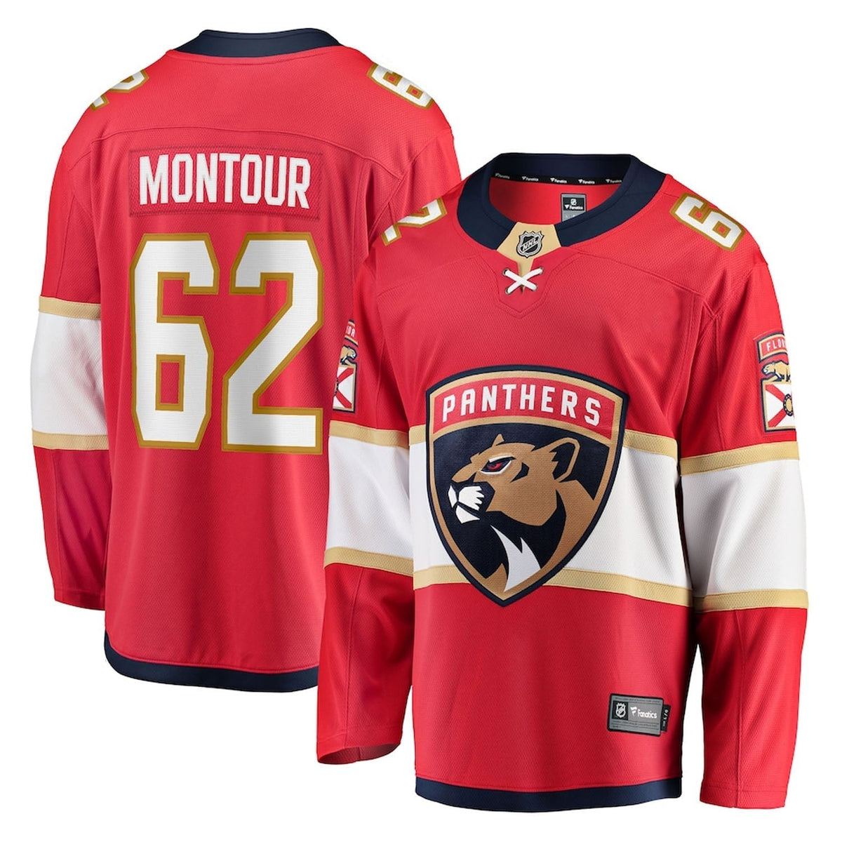 Brandon Montour Florida Panthers 62 Jersey product image 2, provided for visual reference and product detail review