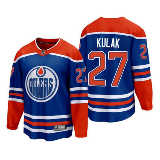 Brett Kulak Edmonton Oilers 27 Jersey product image 1, provided for visual reference and product detail review