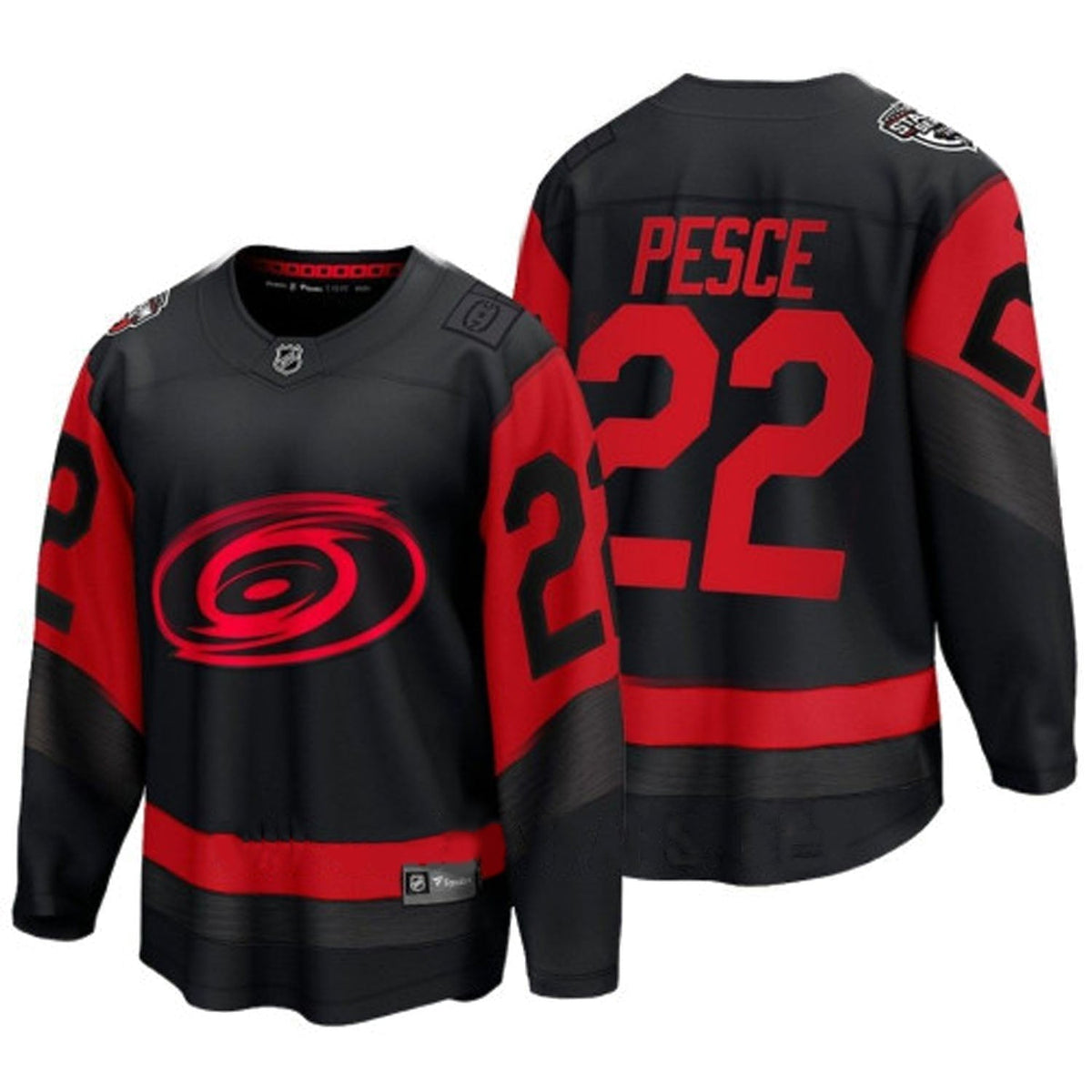 Brett Pesce Carolina Hurricanes 22 Jersey product image 3, provided for visual reference and product detail review