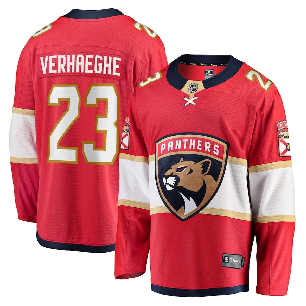 Carter Verhaeghe Florida Panthers 23 Jersey product image 2, provided for visual reference and product detail review