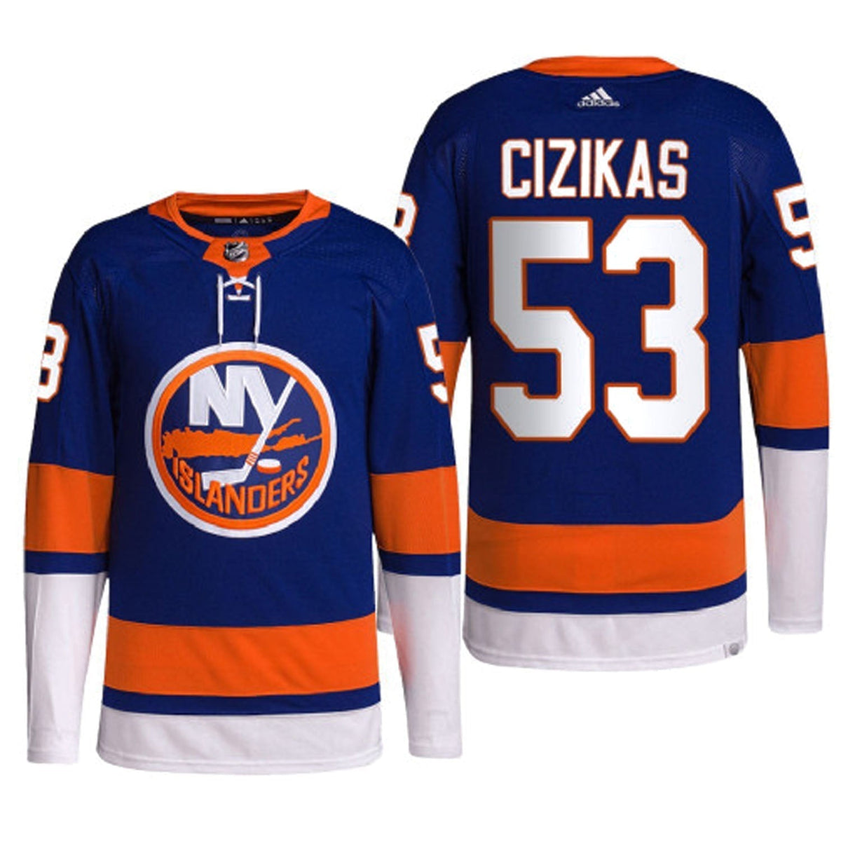 Casey Cizikas New York Islanders 53 Jersey product image 1, provided for visual reference and product detail review