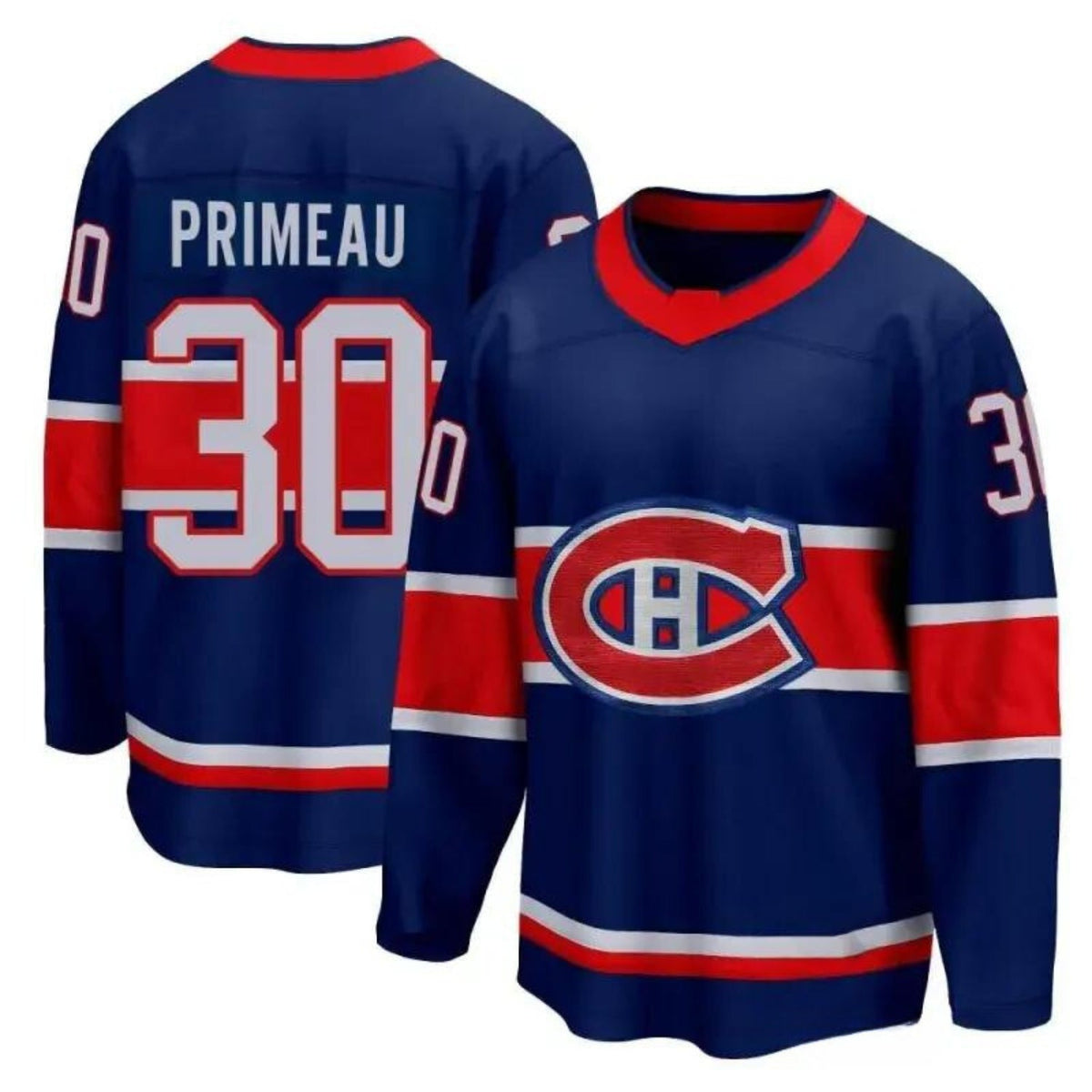 Cayden Primeau Montreal Canadiens 30 Jersey product image 3, provided for visual reference and product detail review