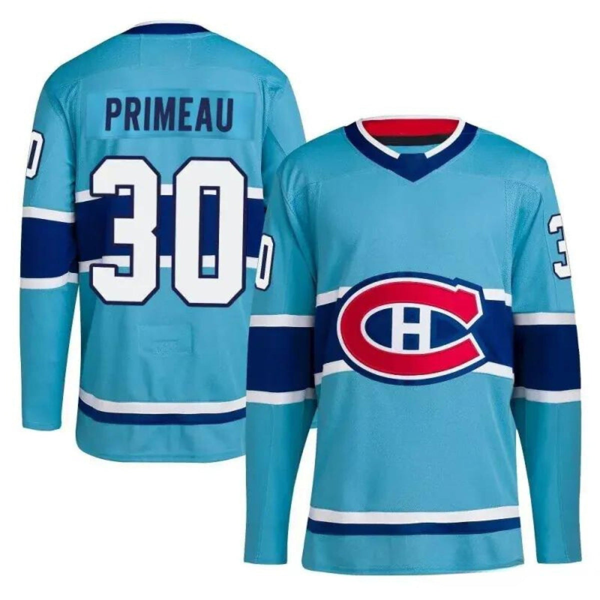 Cayden Primeau Montreal Canadiens 30 Jersey product image 4, provided for visual reference and product detail review