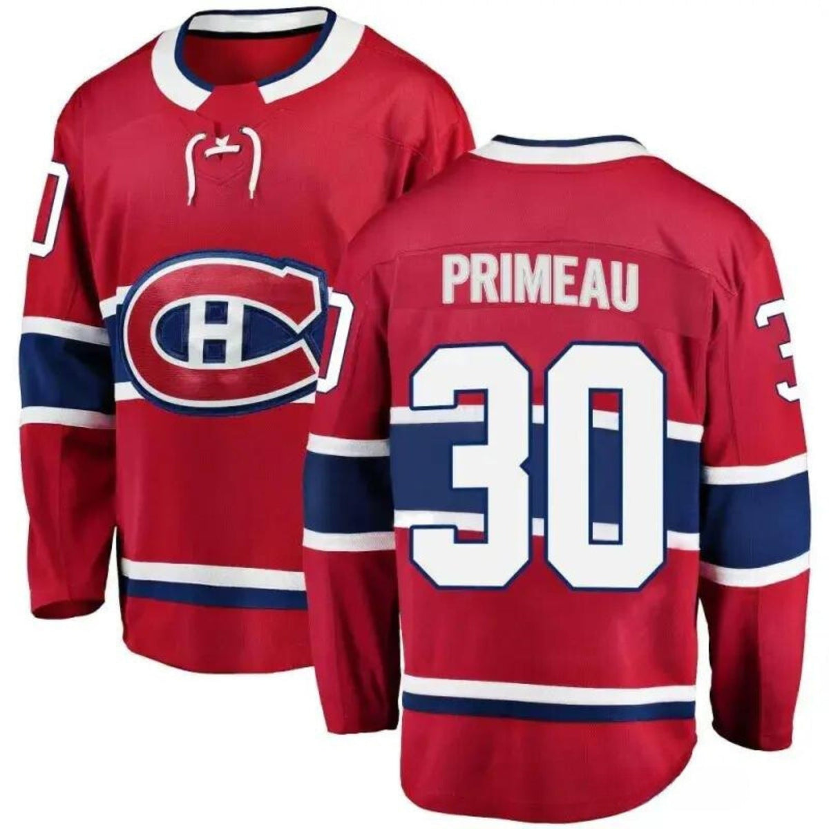 Cayden Primeau Montreal Canadiens 30 Jersey product image 1, provided for visual reference and product detail review